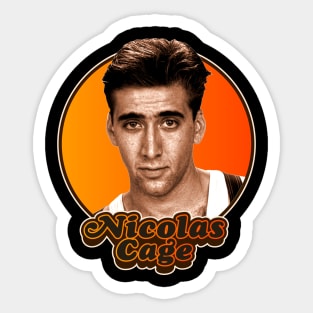 Retro Young Nicolas Cage Tribute Sticker